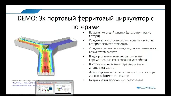 Расчёт ферритового циркулятора в COMSOL Multiphysics®